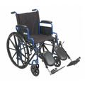 Refuah Blue Streak Wheelchair with Flip Back Desk Arms and Elevating Leg Rests RE1781